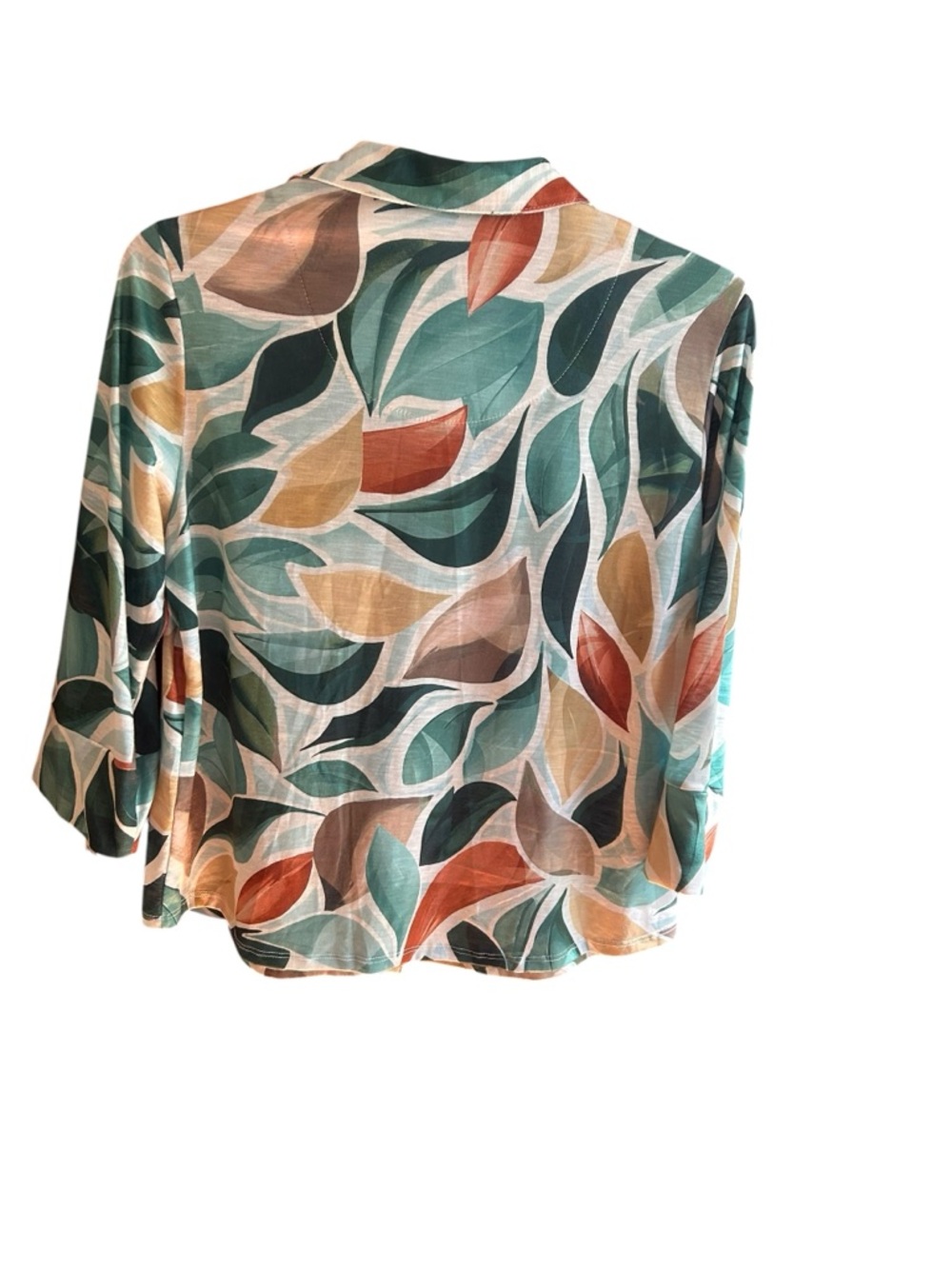 NWT Alfred Dunner leaf design button down blouse Size PS - Picture 2 of 5